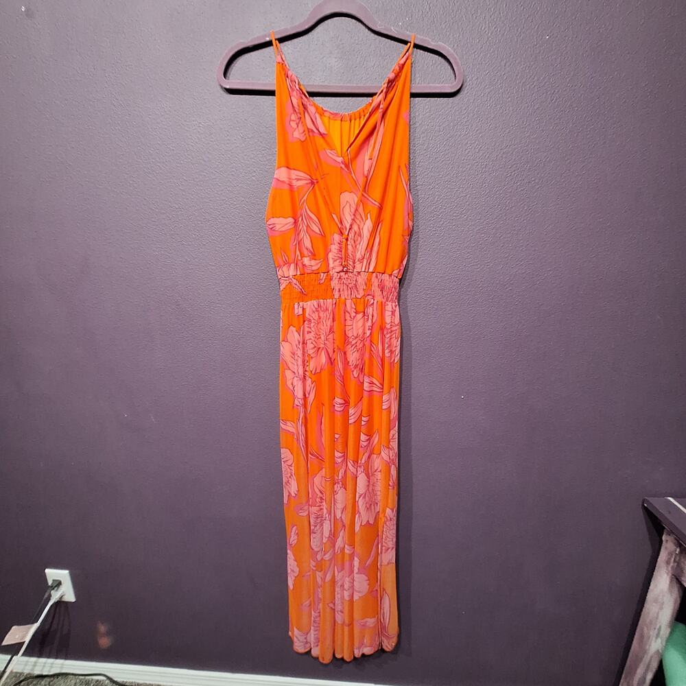 Kate and Lily orange pink print sleeveless maxi dress womens 6 - Picture 7 of 8